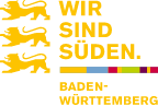 Logo in gelber Schrift Wir sind Süden, Baden-Württemberg