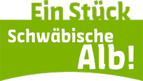 Grün weißes Logo mit Schriftzug Ein Stück Schwäbische Alb!