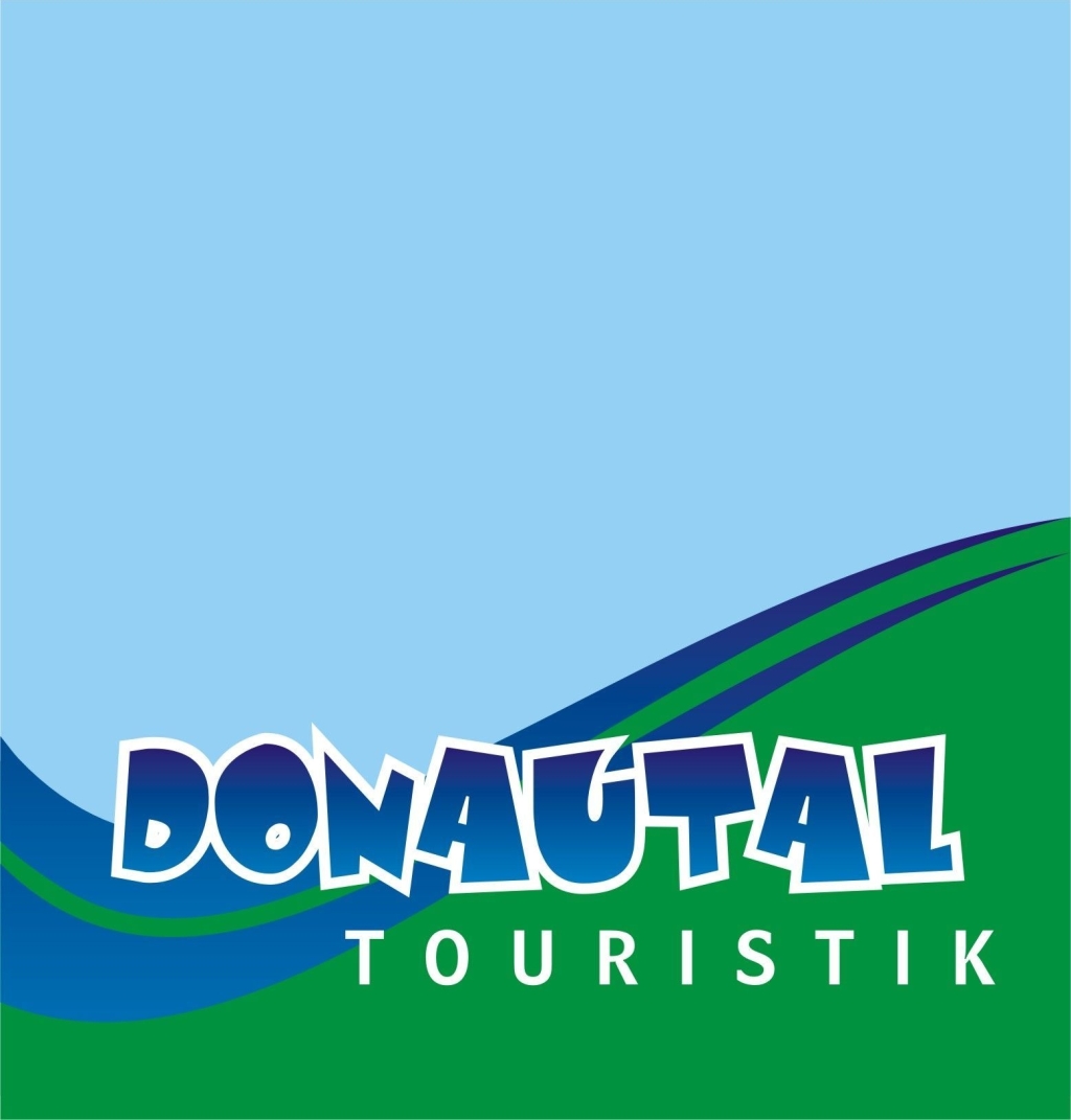 grün blau weißes Logo mit Schriftzug Donautal Touristik