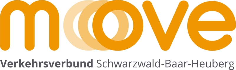 orangefarbenes Logo mit Schriftzug move und schwarzem Schriftzug Verkehrsverbund Schwarzwald-Baar-Heuberg