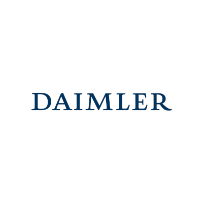 Schriftzug Daimler in blau