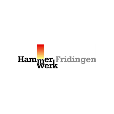 Colorful logo and black lettering Hammerwerk Fridingen