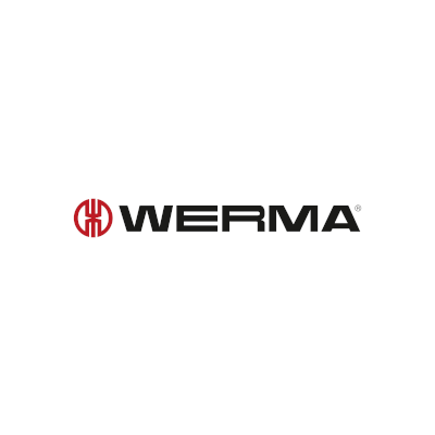 Red logo and black Werma lettering