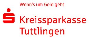 Logo und Schriftzug in rot Wenn's um Geld geht Kreissparkasse Tuttlingen