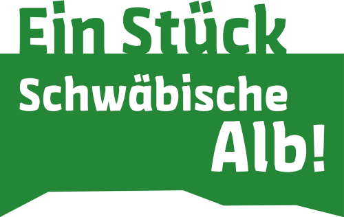 grün-weißes Symbol mit Schriftzug Ein Stück Schwäbische Alb!